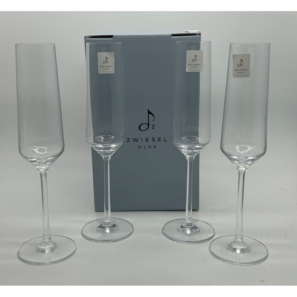 Schott Zwiesel Pure Tritan Crystal Champagne Flute Glass, 7.1 oz , Set Of 4‎ NEW